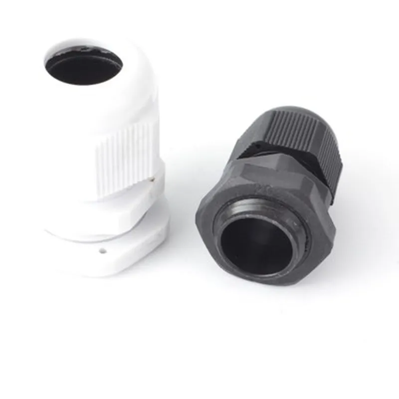 10Pcs White Black Waterproof Nylon Plastic Cable Gland Connector IP68 PG7 PG9 PG11 PG13.5 PG16