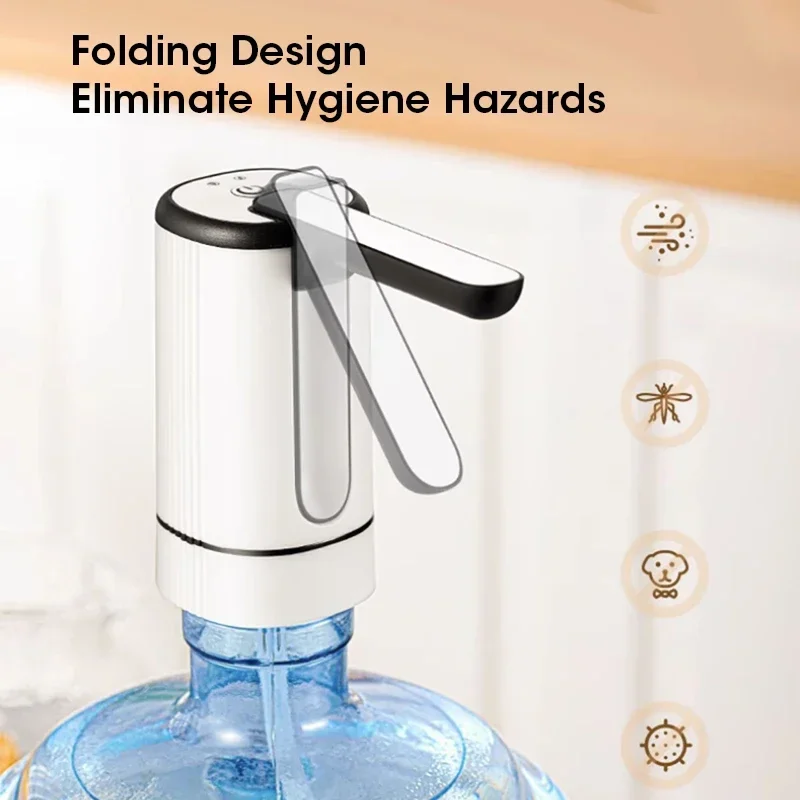 جالون زجاجة مضخة مياه موزع مياه كهربائي USB مضخة مياه قابلة للطي مضخة مياه أوتوماتيكية المنزل في الهواء الطلق مضخة مياه كهربائية #1