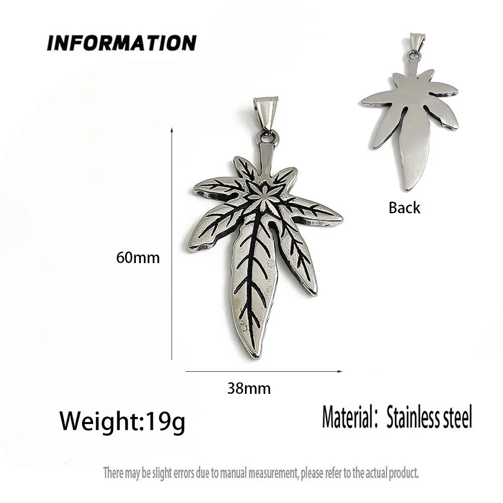Retro cast maple leaf stainless steel pendant, waterproof and non-fading blackening process, bulk sales of accessories