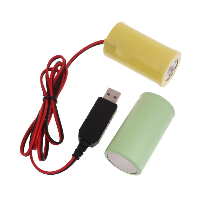 

D Battery Eliminators Cable Replace 2Pcs 1.5V D Batteries for Flashlight Torch