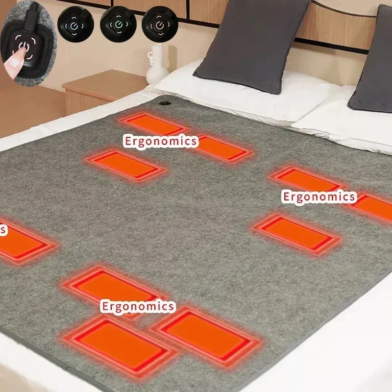 

-Couverture Chauffante Électrique USB 5V, Coussin Chauffant, Polymères Doux, Lavable, Pour L'Hiver