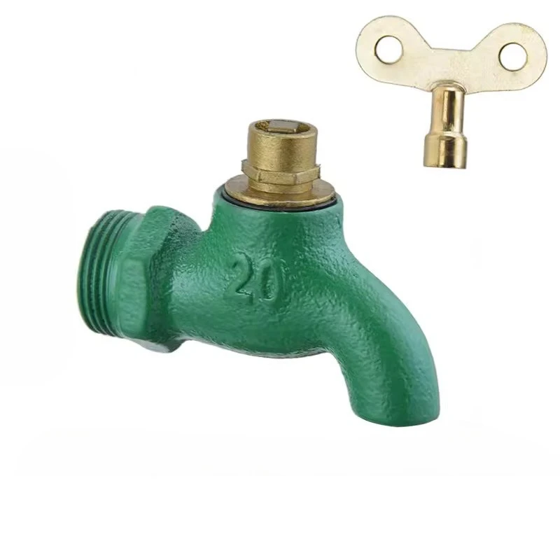 1/2 Inch Old-fashioned Iron Faucet with Lock Key Anti-theft Bibcocks Water Tap for Kitchen Outdoor Garden garden faucet
