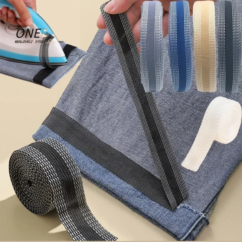 

Pants Edge Shorten Self-Adhesive Pant Mouth Paste Iron-on Hem Tape Pants Fabric Fusing Hemming Tape Ironing Sewing Tape