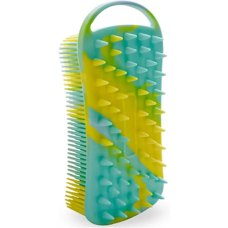 2 in 1 Body Brush & Hair Scalp Brush Silicone Body Scrubber for Shower and Bath Stimulating Blood Circulation Shower Accessories