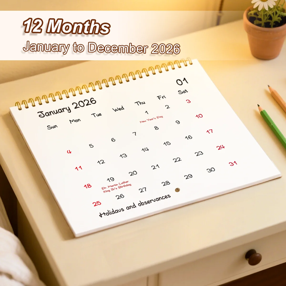 Calendario da parete 2026 Calendario da parete mensile da appendere Design animale Calendario mensile per agenda familiare da 12 mesi per camera da letto