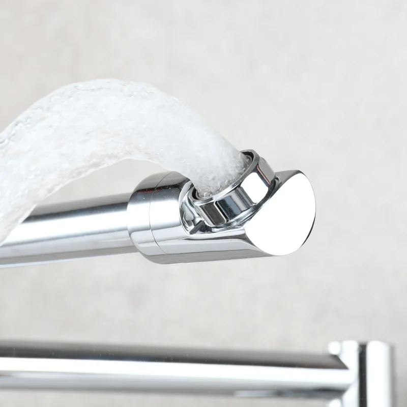Chrome Single Cold Kitchen Faucet Pot Filler Faucet Universal Rotating Kitchen Faucet Extendable Long Foldable Water Faucet