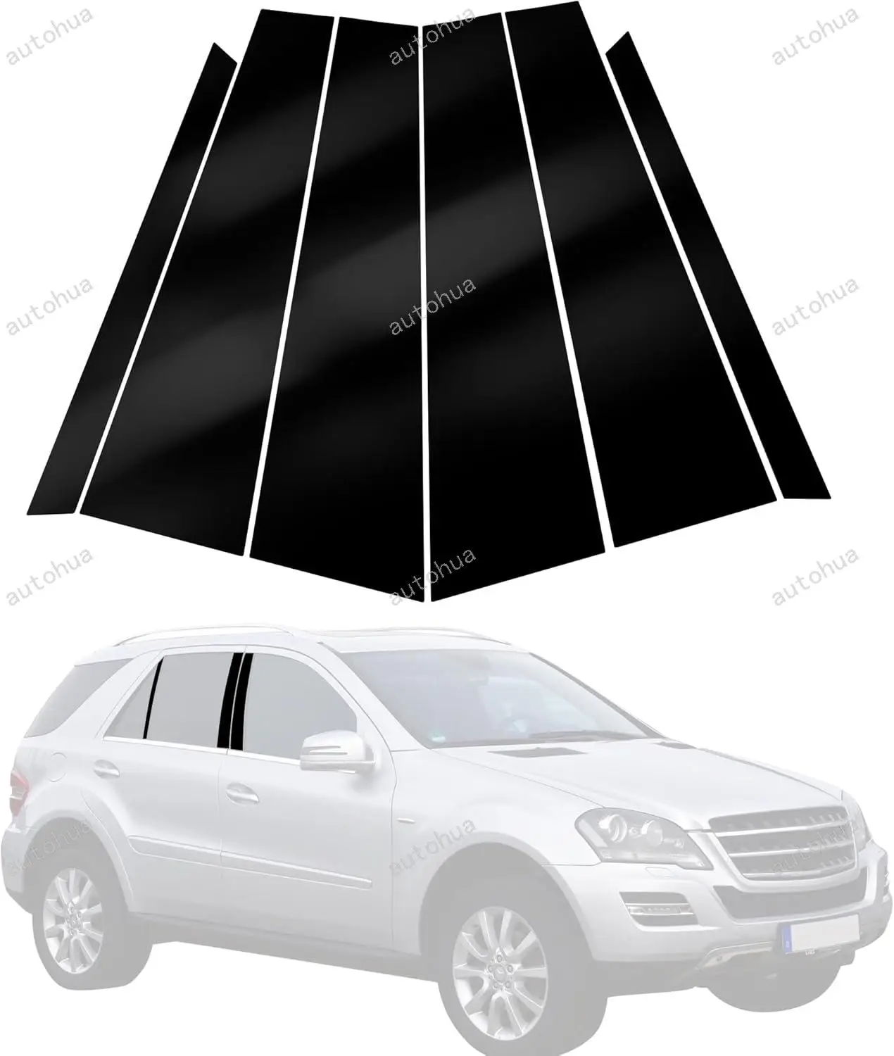 

Door Pillar Post Trim for Mercedes CLS Class 2012-2016 Side Door Pillar Anti Scratch Glossy PC Stickers Cover Moldings 6-pcs