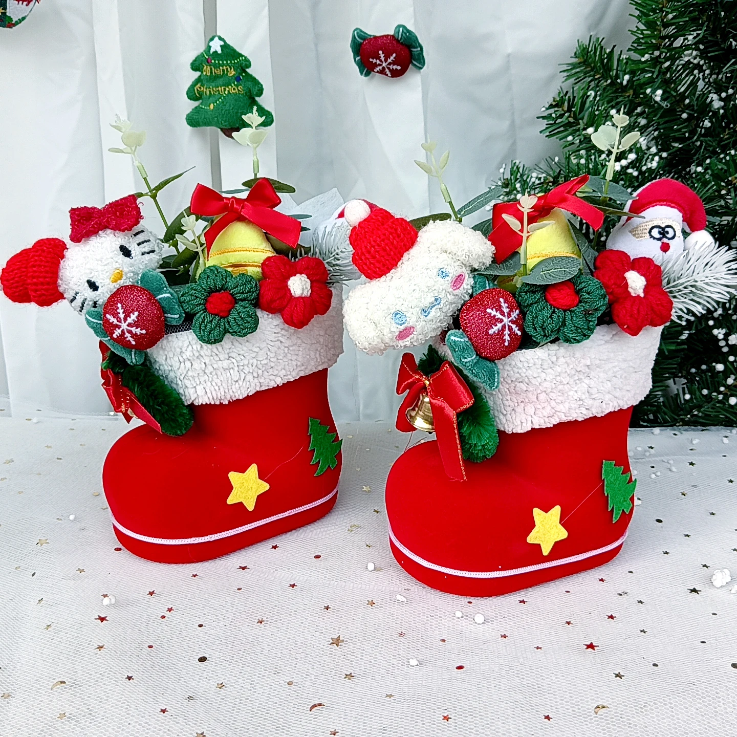 クリスマスブーツクロミハローキティシナモロールぬいぐるみおもちゃクリスマスパーティーの装飾バレンタインデーの誕生日プレゼント