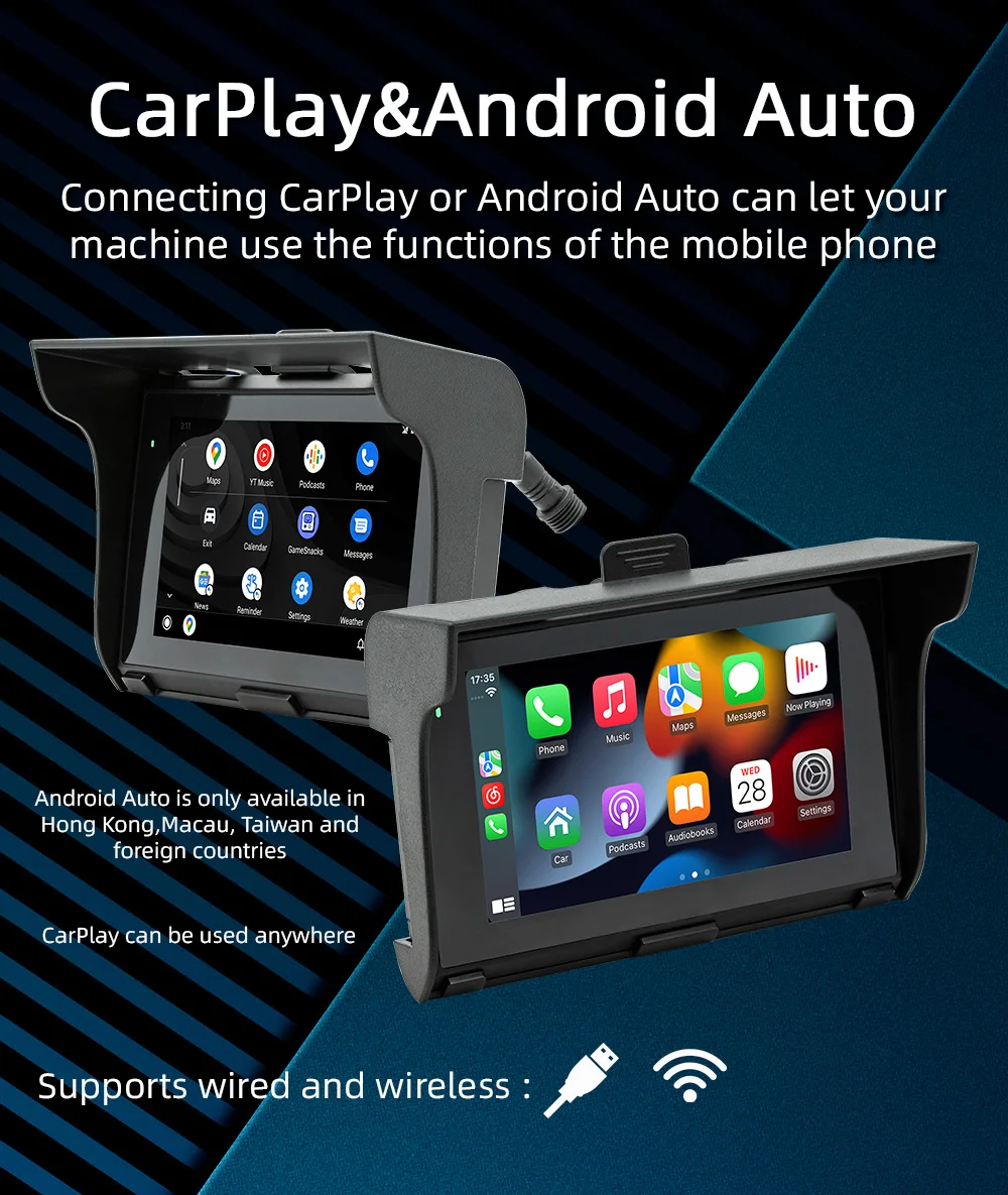 

Bluetooth 5.0 Dual Connection Motorcycle MP5 Player 9-30V Waterproof Full Format Media