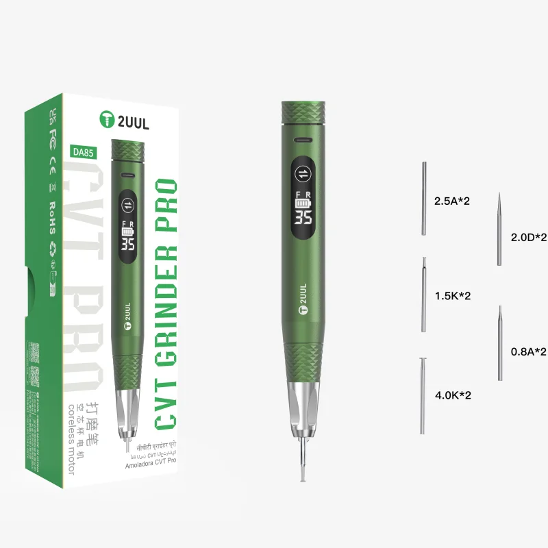 2UUL DA85 PRO Elektrischer Schleifstift 0 bis 35000 U/min Einstellbare Geschwindigkeit Geräuscharm Typ-C für Handy-Reparatur Präzises Polierwerkzeug
