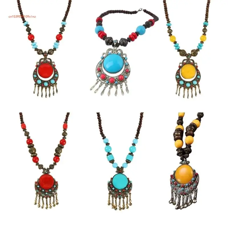 Stylish Beaded Sweater Headpiece Western Princesses Girls Sparkling Necklace for Daily Commutes and Celebrations