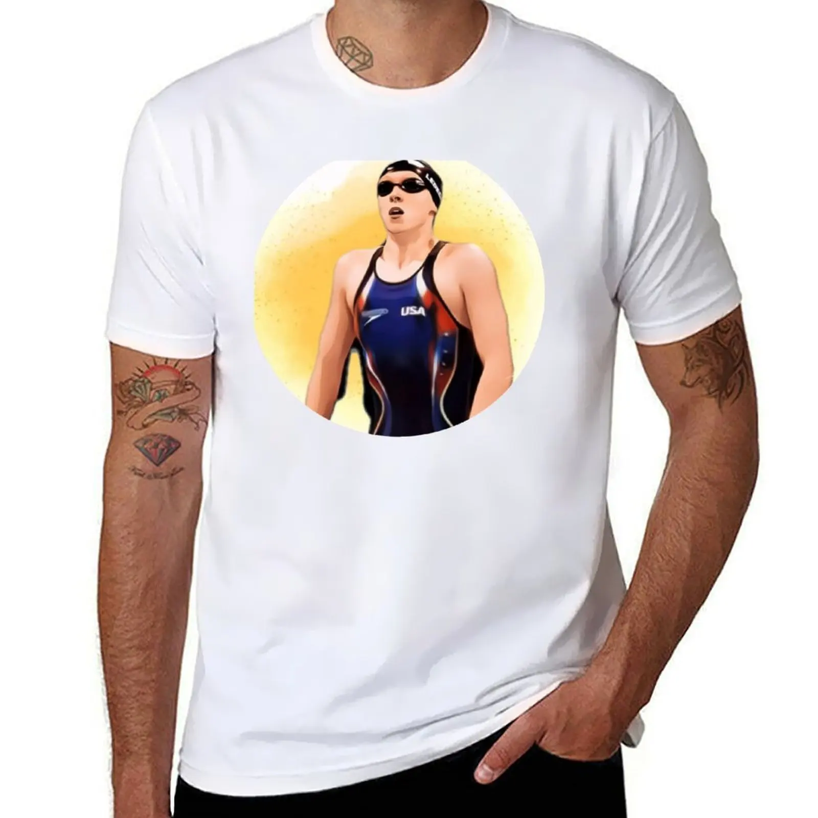 

Katie Ledecky USA Swimmer T-Shirt funny t shirts cotton t shirts for man graphic vintage T-Shirt