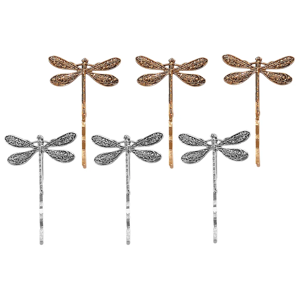 

6 Pcs Hair Clips for Women Vintage Dragonfly Accessories Aldult Decorative Metal Women's