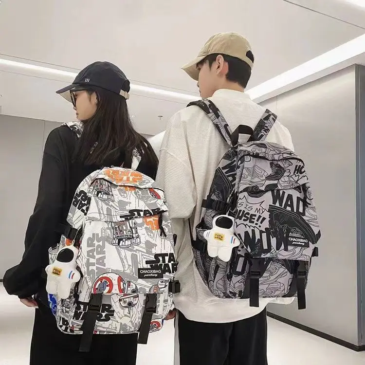 

Harajuku Girl Male School Bag Female Graffiti Print Men Backpack Women Book Boy Bag Nylon Ladies Fashion Laptop Backpack Student