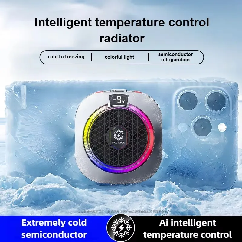 TH16 Pro High-Power AI Strong Cooling Semiconductor Magnetic&Back-clip Mobile Phone PUBG Game Cooler for IPhone Android Radiator