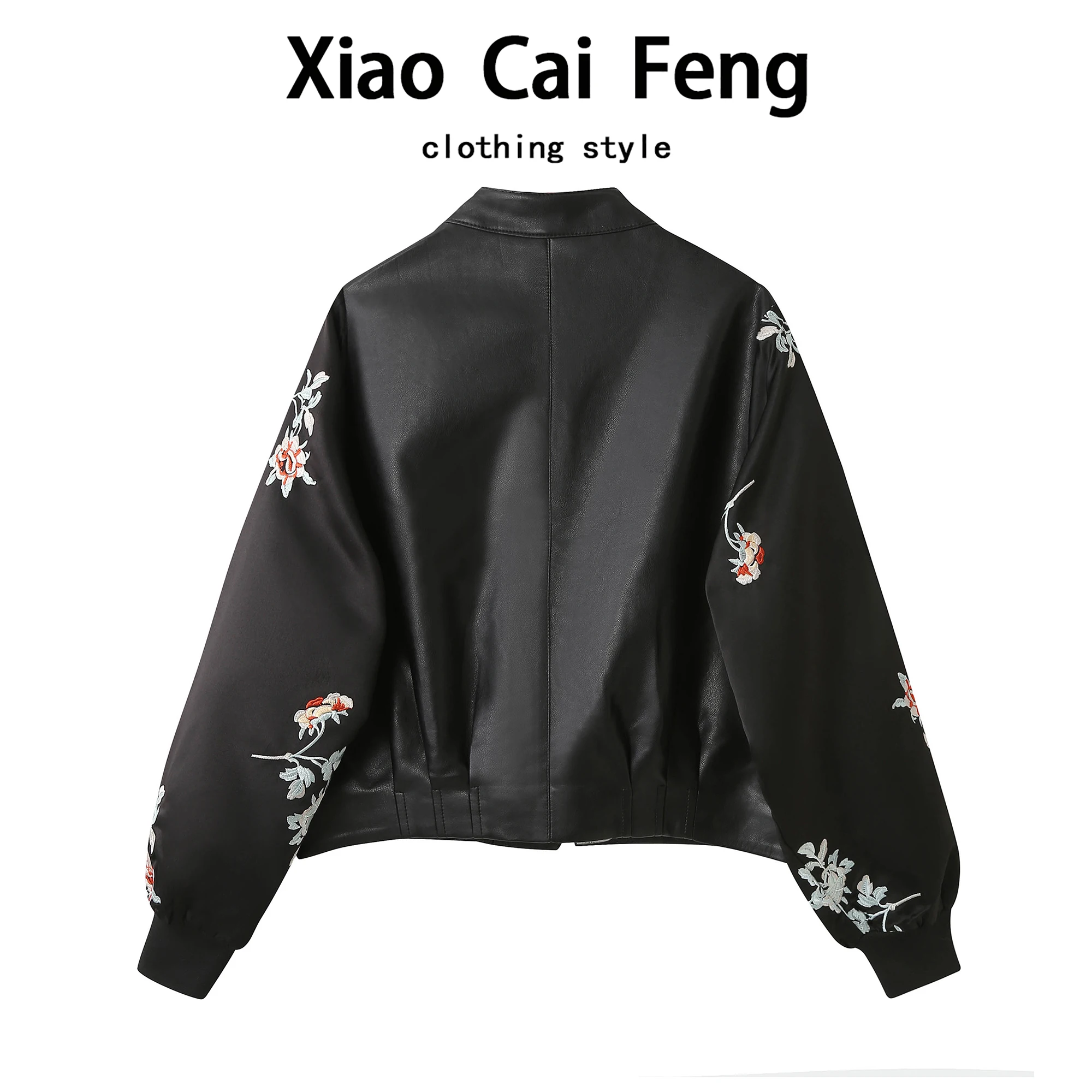 جديد الصينية Sle المطرزة بو الجلود Jaet ort ملابس خارجية المرأة ربيع الخريف تنوعا مخيط الوقوف طوق أعلى