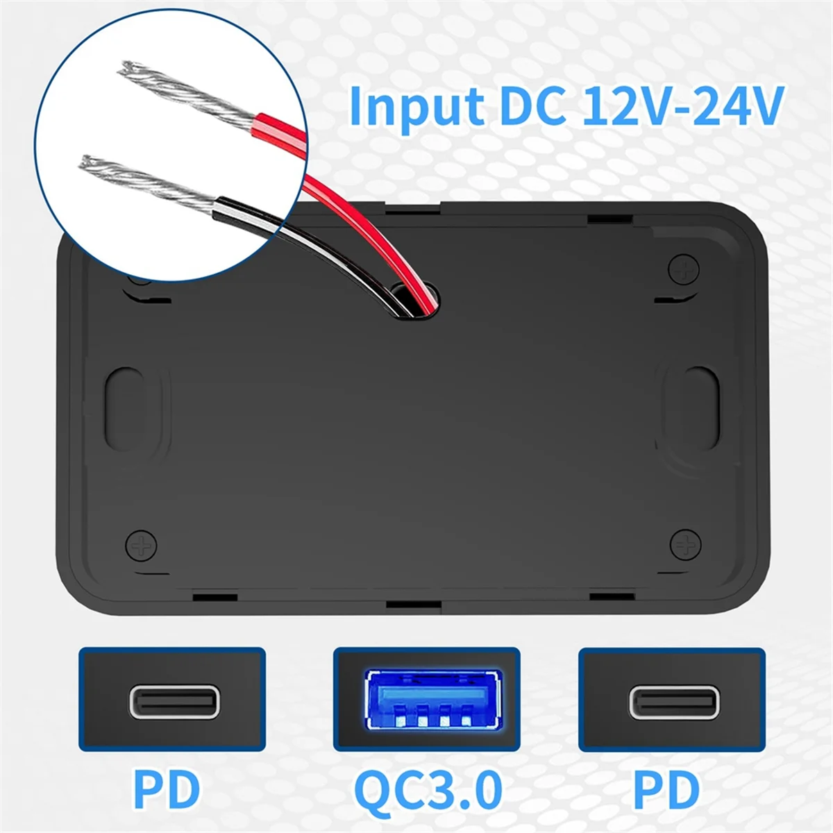 USB Type-C PDポート付き急速充電器,12-24V,スイッチ付き,急速充電,オートバイ,車,トラック用の電源パネル