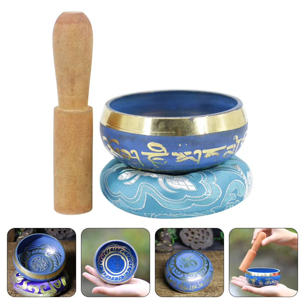 مجموعة واحدة من وعاء الموسيقى التبتي وعاء التأمل لاسترخاء اليوغا وتخفيف التوتر ديكور المنزل ملحق روحي