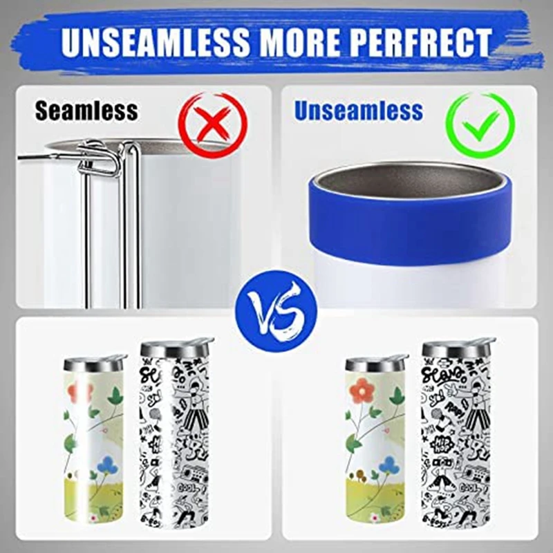 Silicone Bands For Sublimation Tumbler,2 Sizes Tight-Fitting,Prevent Ghosting Sublimation Paper Holder For 20 Oz Cups