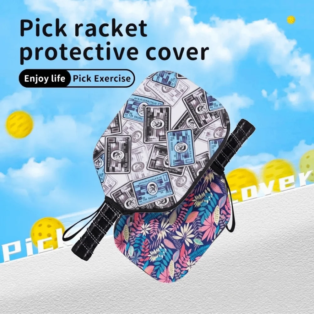 Colorful Neoprene Pickleball Racket Sleeve Storage Durable Pickleball Paddle Cover Case Waterproof Protector Bag