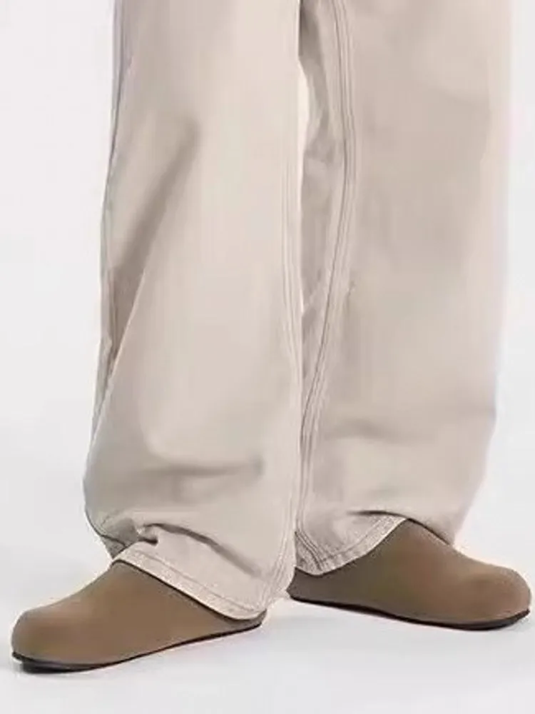 رجل عادية مريحة الانزلاق على المتسكعون الربيع الصيف البقرة الحقيقية المدبوغ أحذية من الجلد خمر جولة تو أحذية منصة سميكة 38-45