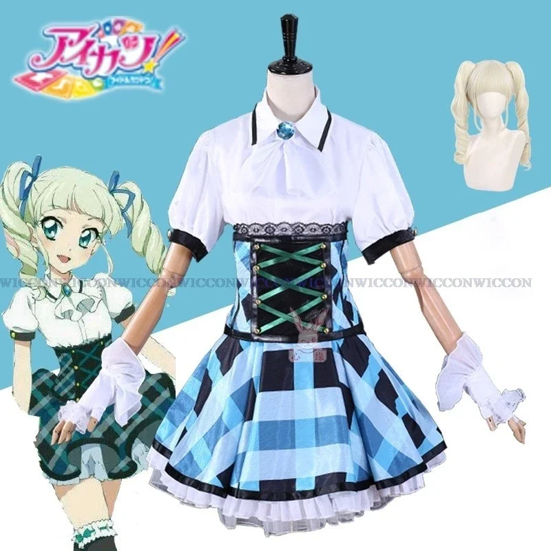 MN1 Todo Yurika Cosplay Anime Aikatsu! Kostium przebranie na karnawał kobiety śliczna Lolite niebieska sukienka Hoshimiya Ichigo peruka impreza z okazji Halloween Uni9 * Jy