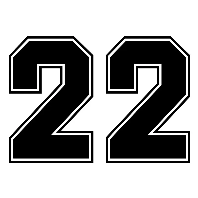 Numbers 22 Car Stickers Creative Motorcycle Decals High Quality Sunscreen Waterproof Funny Decorative Accessories 15CM