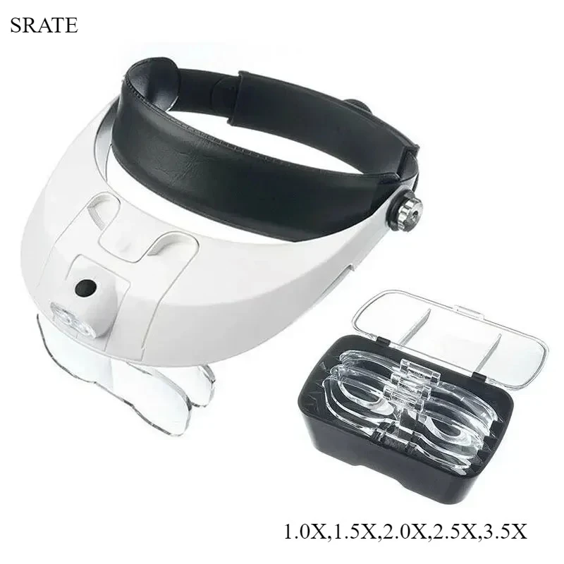 

Лупа 1,0X, 1,5X, 2,0X, 2,5X, 3,5X, увеличительное стекло с линзой со светодиодной подсветкой, зажим для припоя, лупа, инструменты для пайки вручную