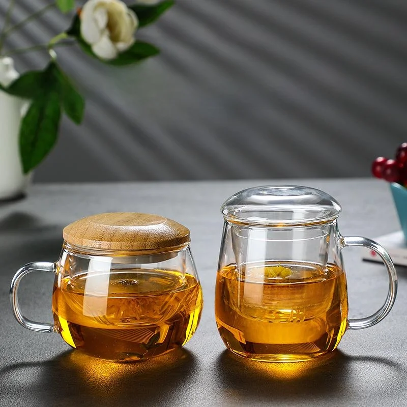 Heat Resistant Glass Cup Office Tea Cup Microwave Heating Cup Tea Ceremony Cup Drinking Tea Cup Temperature Maintainer Set