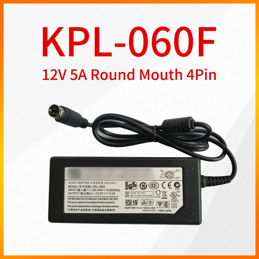 KPL-060F 12V 5A Round Mouth 4-pin Power Adapter For HIKVISION Hard Disk Video Recorder Power Supply CWT