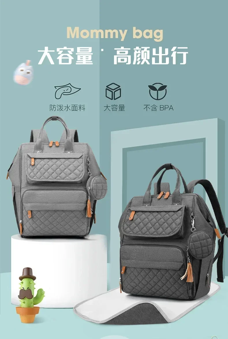 Mamatas met grote capaciteit Multifunctionele draagbare moederopbergrugzak Melkfles Luier Moeder Kerstmis met meerdere compartimenten