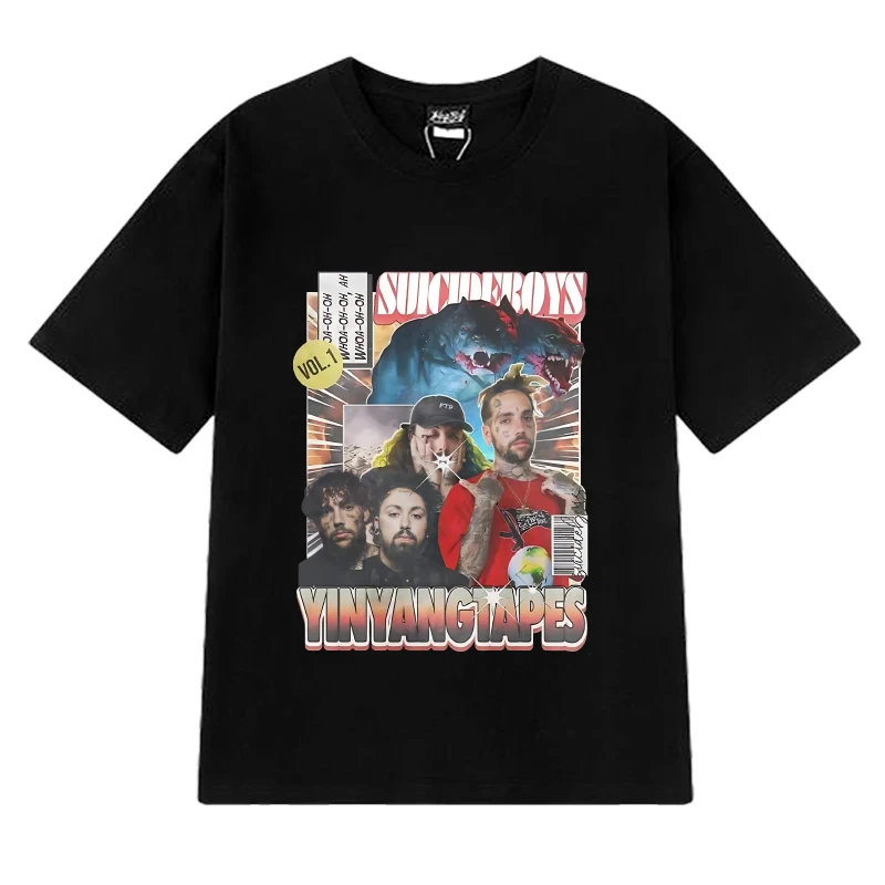 2024 Suicideboys group Comic 90s vintage T shirts Men Women Hip Hop harajuku streetwear Unisex 100% Cotton short sleeve T-shirt