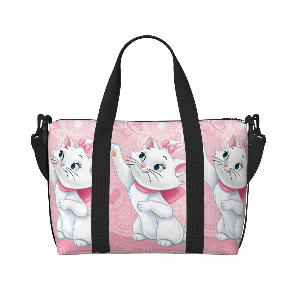

Custom Adorable Marie Cat Beach Tote Bag for Women Girly Animal Large Compartment Beach Gym Travel Bags