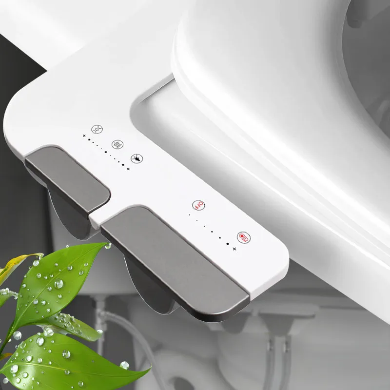

New White Dual nozzle Ultra-Slim Bidet Non-Electric Buttocks cleaning Bathroom Attachment Hot And Cold Water Toilet Seat Sprayer