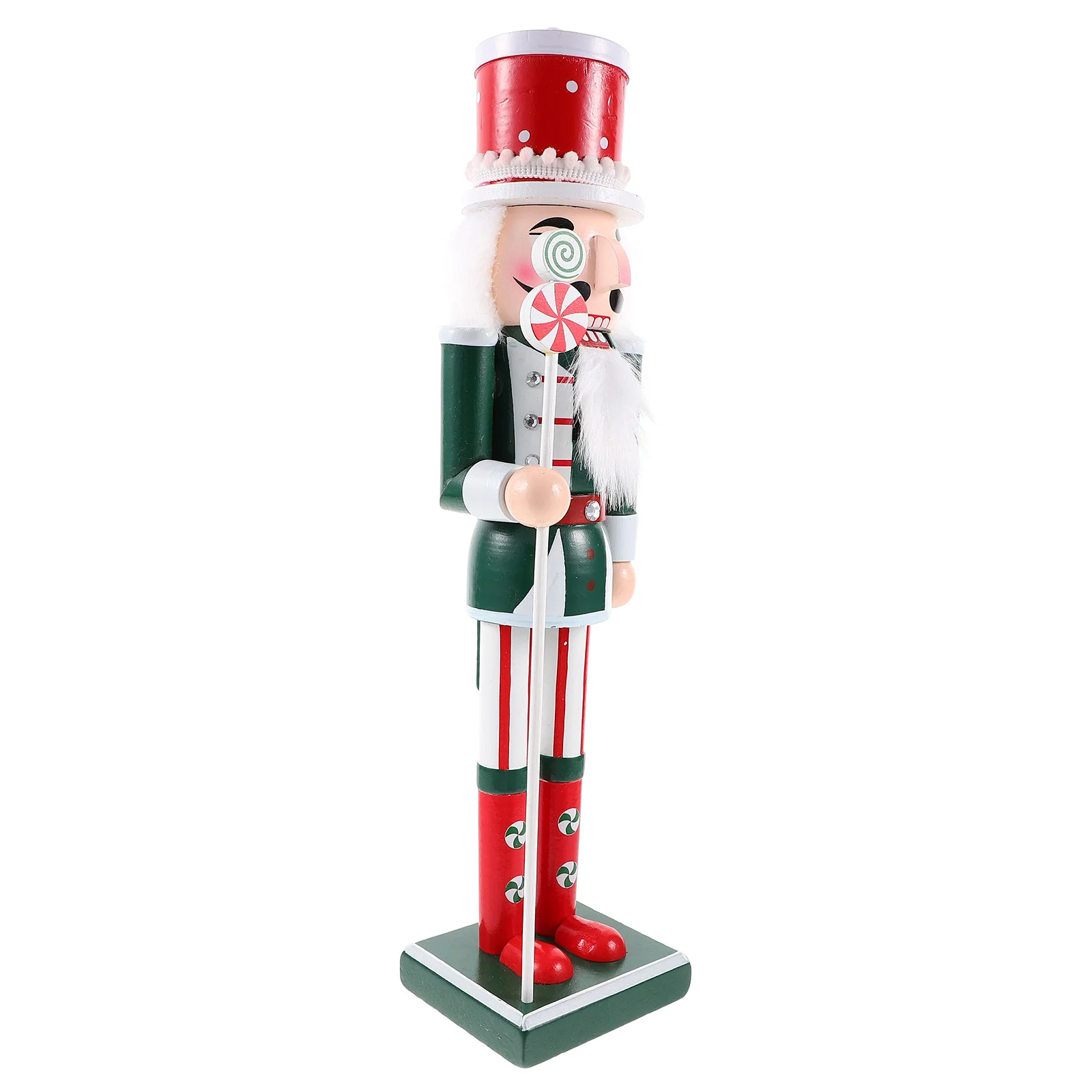 

Candy Nutcracker Ornament Statue Decor Traditional Wood Soldier Figure Lollipop Figurine Handmade Figures Decorations