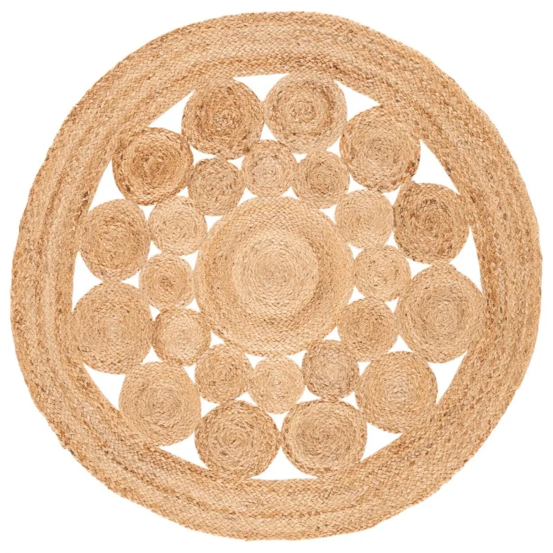 

Rug 100% Natural Jute Handmade Round Carpet Modern Home Living Reversible Area Rug