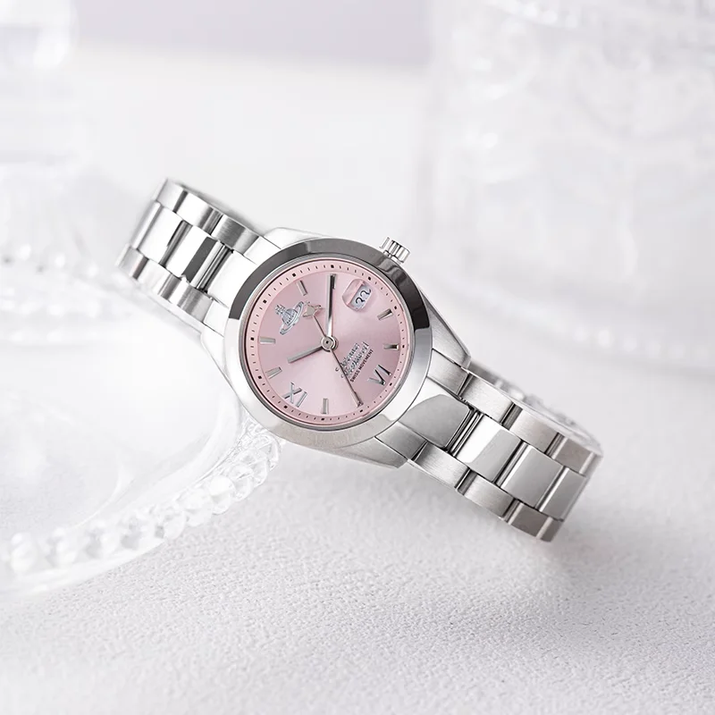 Vivienne Westwood Reloj de cuarzo de lujo elegante rosa para mujer