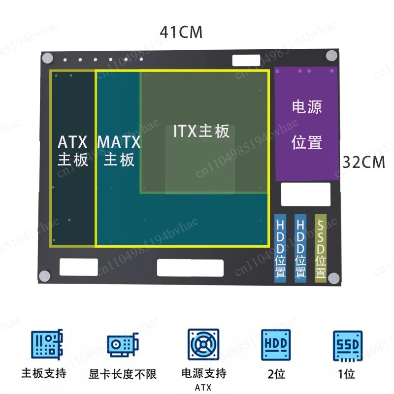 オープン型壁掛けシャーシ、上部壁掛けホールボード、メインボードブラケット、atx-matx対応