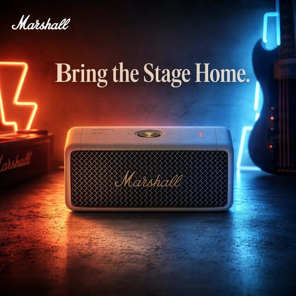 Marshall Emberton III Vintage Retro Leather Bluetooth Speaker Waterproof Stereo Heavy Bass Outdoor Portable Sound Box