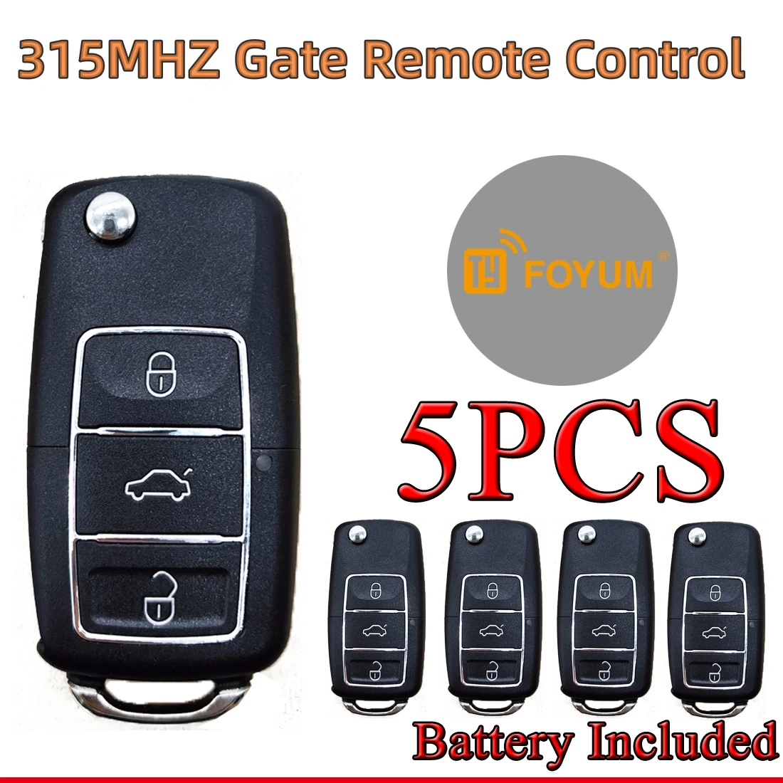 

5PCS Fixed Code 315mhz Garage Gate Universal Remote Control Door Opener Easy to Copy Gate Remote Control Key Duplicator