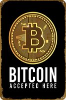Crypto Bitcoin Wall Art Metal tin Sign for Bar Cafe Gym Man cave bar Home Club Garage Wall Poster Design Wall Interesting Decora