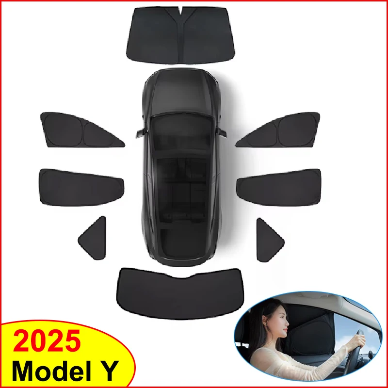 

For Tesla Model Y Juniper 2025 Launch Sun Shade Front Rear Side Window Sunshade Windshield Sun Visor Outdoor Camping Accessories