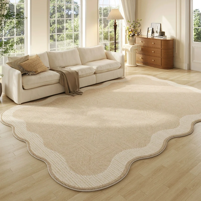 Irregular Shape Bedroom Decor washable Carpet Cream Style Carpets for Living Room Fluffy Soft Lounge Floor Mat Thicken Plush Rug