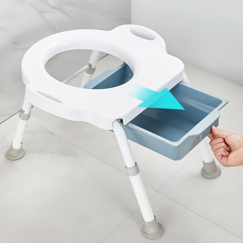 

‌Foldable Squat-to-Sit Toilet Converter‌ 304 Stainless Steel Frame with Anti-Slip Handles Dual-Use Commode for Bathroom Remodel