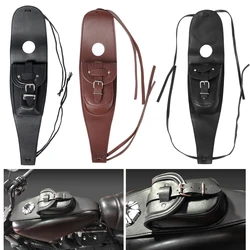 1PC Black/Brown Motorcycle Gas Tank Dash Console Center Pouch Bag Pad Cover PU Leather for Harley Sportster XL 883 1200 48 72