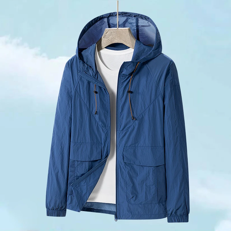 

Men's Summer Thin Ice Silk Breathable Sun Protection Fishing Jacket Outerwear 12 Men's Sunscreen Clothing