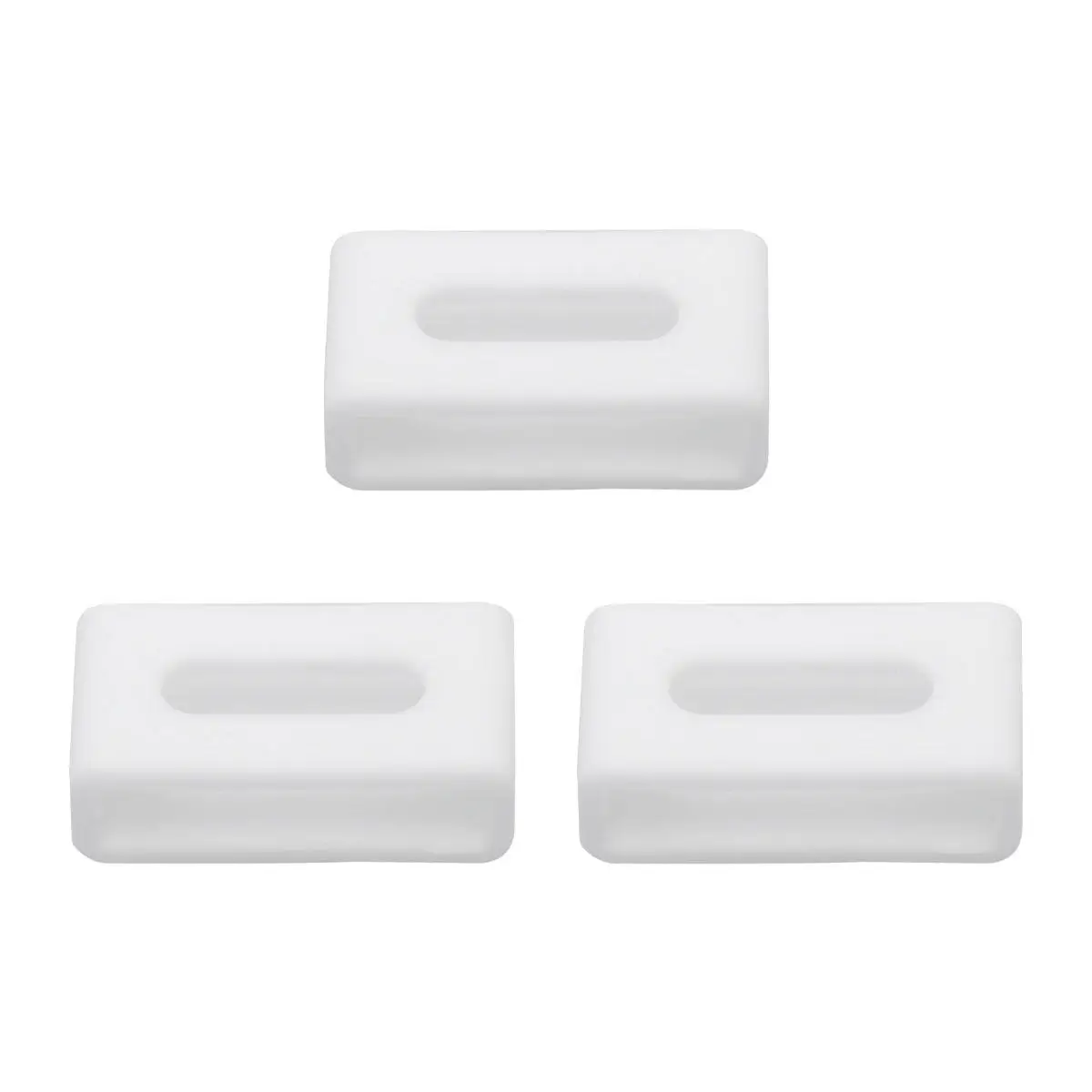 3Pcs Silicone Watch Strap Rings Replacement Bands Wear Resistant Elastic Fastener Loops for Ga110 Ba 18Mm White