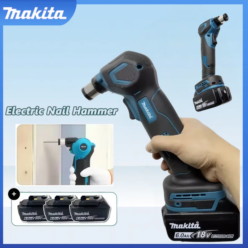

Аккумуляторный пистолет для забивания гвоздей Makita 18В, электрический молоток-гвоздодер, 19000 об/мин, перезаряжаемый ручной электроинструмент