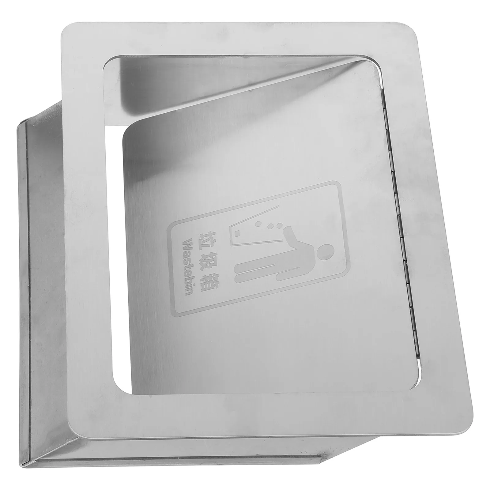 Stainless Steel Kitchen Trash Chute Lid Side Mounted Embedded Flip Top Cabinet Door Waste Cover Recessed Garbage Lid Odor