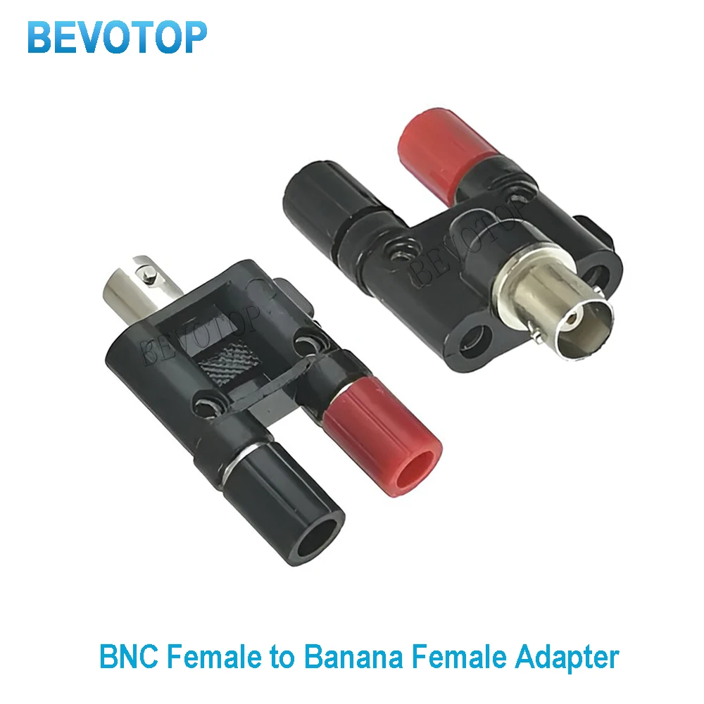 

50PCS T Type BNC Female Jack to Dual Banana 2Female Jack for WiFi Radio Antenna Banana to BNC 3Way Splitter RF Adapter Wholesale